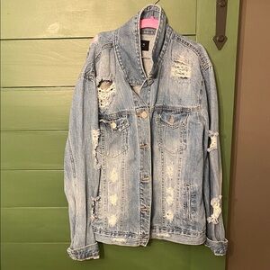 Light Blue Distressed Denim Jacket